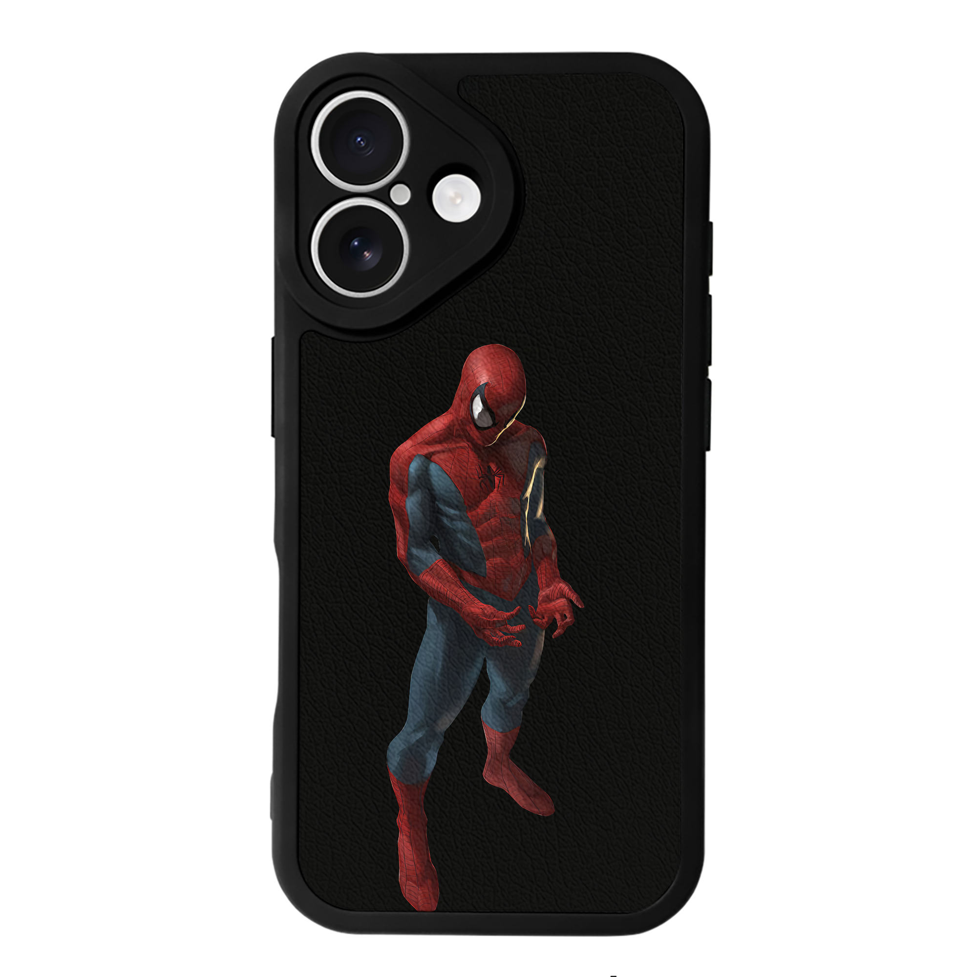 Spider Man スパイダーマン 【iPhone 16シリーズ対応】シリコンスマホケース（レザー調） 材質：シリコン